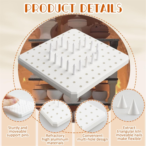 1 Pack Ceramic Refractory Kiln Mat, Reusable Ceramic Kiln Furniture 2
