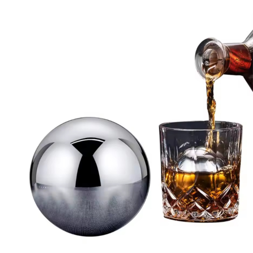 Runde Whiskysteine, Kugelform, wiederverwendbare Eiskugel aus Edelstahl 2