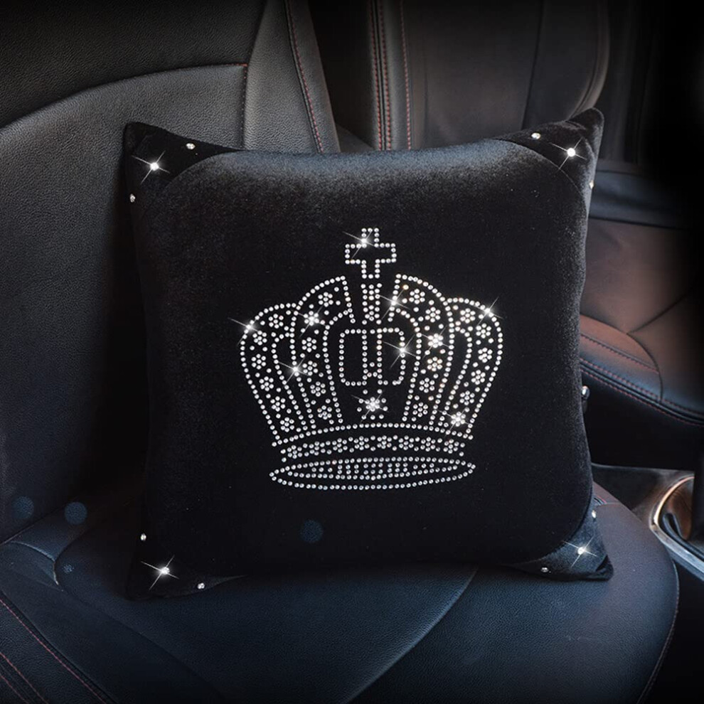 1Pc Diamond Crown Car Pillow Headrest Pillow Big Lumbar Pillow Refï¼Epp 354398654315