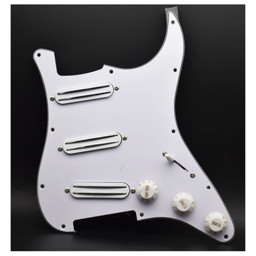 Kit pickguard SSS precablat pentru chitară, humbuckere duble hot rail 2