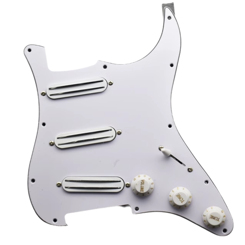 Kit pickguard SSS precablat pentru chitară, humbuckere duble hot rail