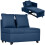 Homcom HOMCOM Folding Sleeper Sofa Bed Chair with Pillows, Pocket, Blue 9