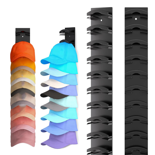 Organizzatore per cappelli da baseball da 2 pezzi, porta cappelli da parete con robusto 2