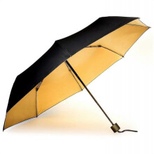 Black And Gold Compact Umbrella Your Personal Golden Sunshine Sunshine On A Rainy Day | Metal Umbrella | Lightweight Windproof Umbrella1pcs