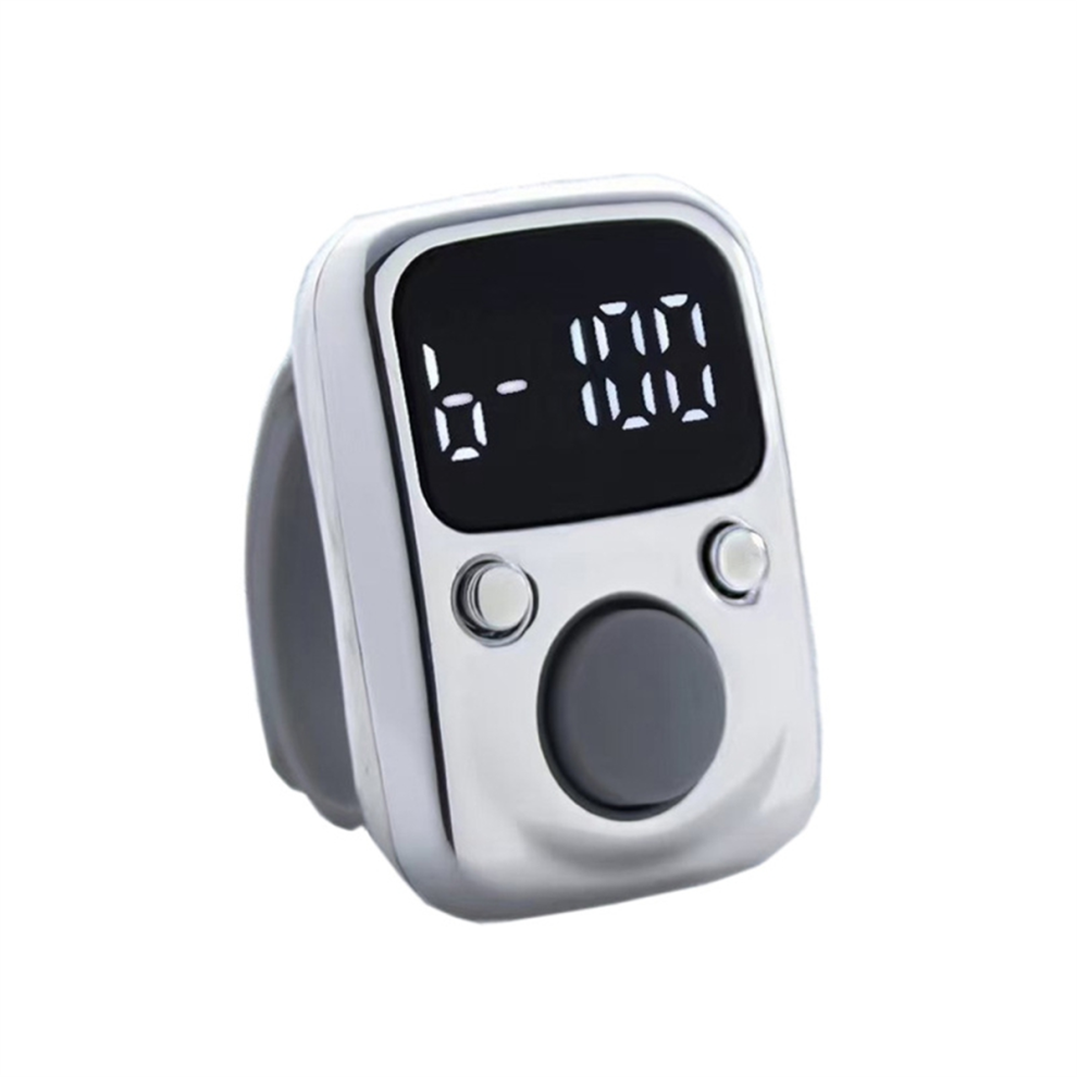 Led Electronic Counter Rechargeable With Time Counter Silver 4853102580835