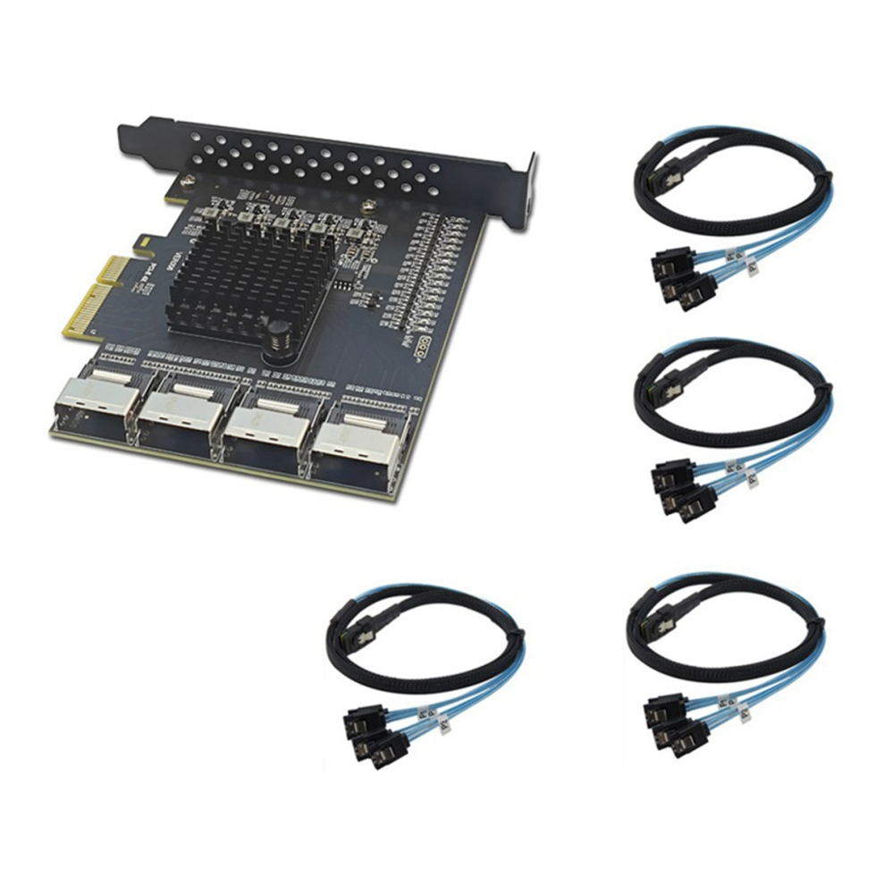 Pcie To 4Port Mini Sas Sff-8087 Controller Sata 3.0 6Gbps Ssd Adapter 4853102580002