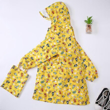 1 Pack Anpanman Children's Raincoat with School Bag Bit Transparent Brim Zipper Type Boys And Girls Baby Students Little Yellow Duck Raincoat (Yellow,