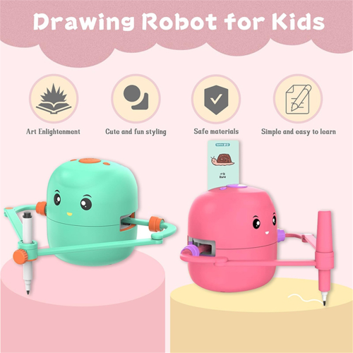 Smart tegnerobot Intelligent malerobot Barnetegningsleke Rosa 1