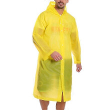 (One Size, Yellow) Adult One-Piece EVA Waterproof Raincoat Rain Jackets Transparent Hooded Poncho Reusable