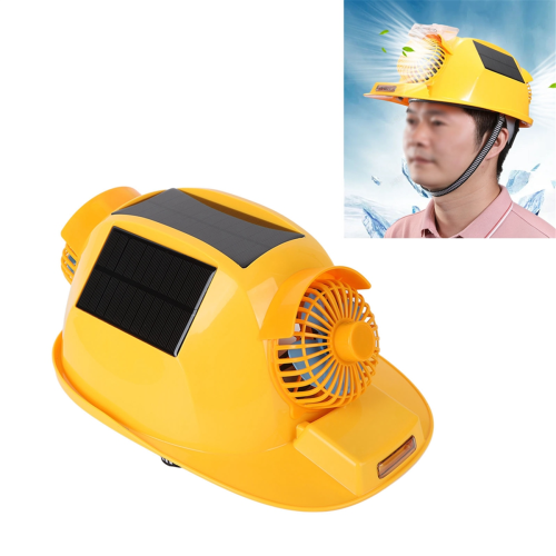 Capacete de segurança com ventilador duplo e luz solar 2