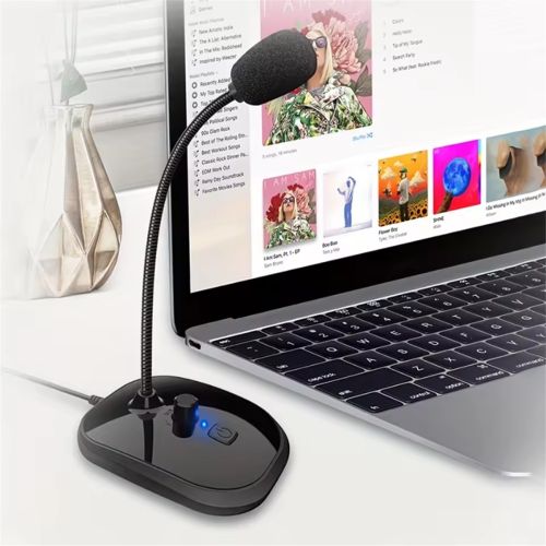 Microfon USB omnidirecțional cu gât de lebădă și control al volumului 2