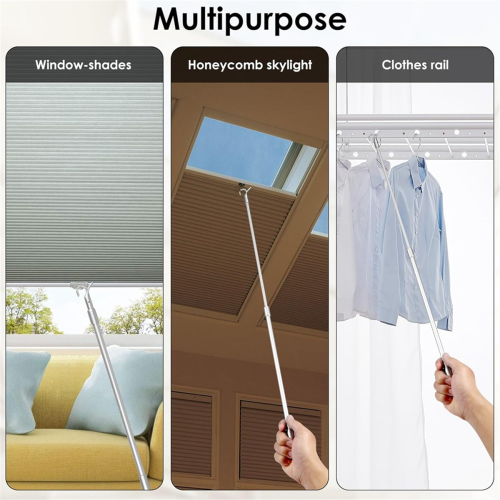 Easy Pull teleskopisk rullegardinstang, justerbar gardinstang, 2 stk. 2