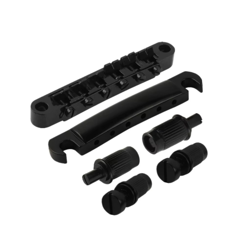 Set pod și cordier pentru chitară LP vintage, negru