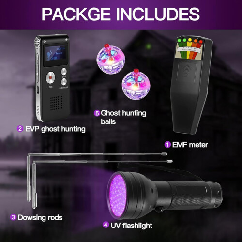 Kit Spirit Box SODIAL – 4 Pièces Avec 2 Boules LED Et Boîte Spirit, Neuf