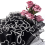 4 Yards Blumen-Geschenkpapier mit Perlenrand, 3er-Pack Schwarz 4