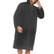 (One Size, Black) Adult One-Piece EVA Waterproof Raincoat Rain Jackets Transparent Hooded Poncho Reusable