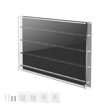 Acrylic Guitar Pick Wall Mount Display Case Black+Clear
