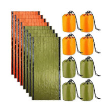 8 Pack Emergency Sleeping Bag Lightweight Thermal Survival Sleeping Bag Waterproof for Outdoor Camp