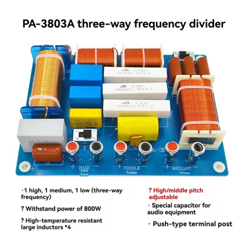 3Way 800W High Power Multi Speaker High Medium Low Converter PA-3803A 1