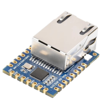 UART til ETH (B), TTL UART til Ethernet minimodul, krenelerede huller