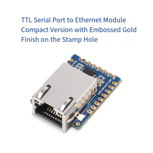 UART til ETH (B), TTL UART til Ethernet minimodul, krenelerede huller 1