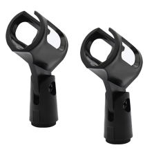 2 peças de clipes de suporte de microfone ajustáveis, suportes de montagem de braçadeira de microfone