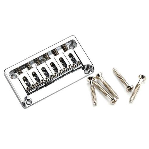 6-strenget fast saddel guitarbro top load tailpiece sølv