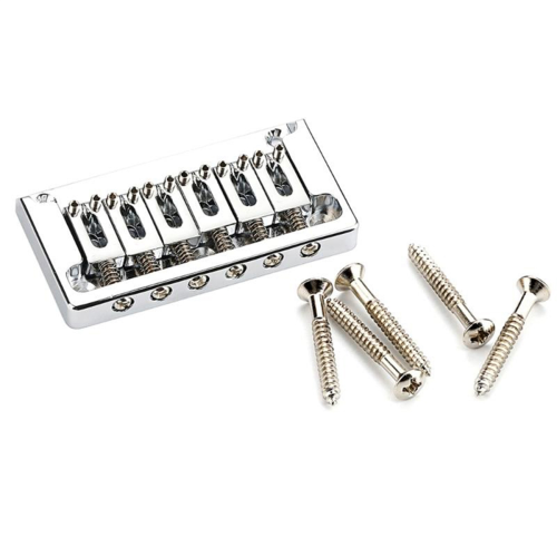 6-strenget fast saddel guitarbro top load tailpiece sølv 1