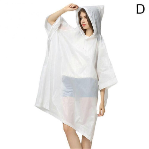 (White) Waterproof Raincoat Poncho Adults 3in1 Multifunction Reusable Rain Capes Camping