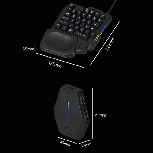 35Key Ergonomics RGB Gaming Keyboard+Keyboard for 2