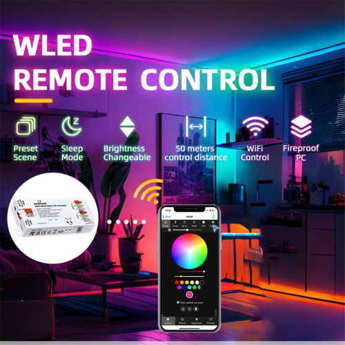 ESP32 WLED USB-C adresserbar LED-controller sort 1