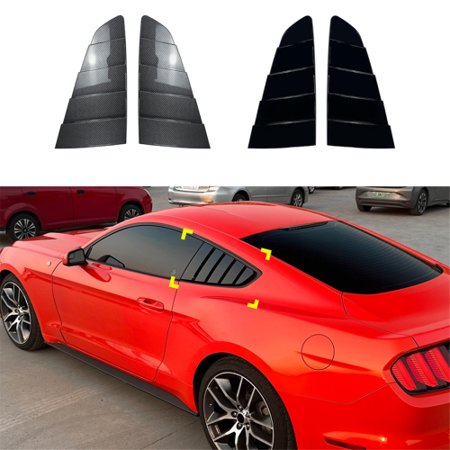 Car Rear Triangular Window Louvers Shutters for Bright Black 1