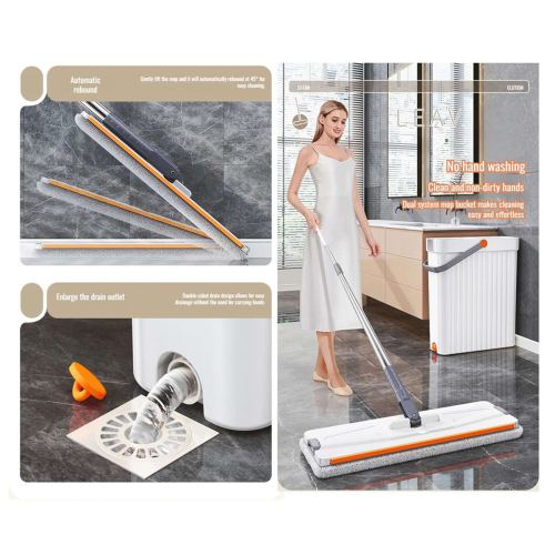 Household Flat Mop Tool Mop Bucket Set Handfree Mopping Flat Mop 1