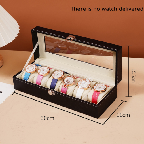 Leather Watch Box Watch Storage Box Watch Display Box 6 grid 1