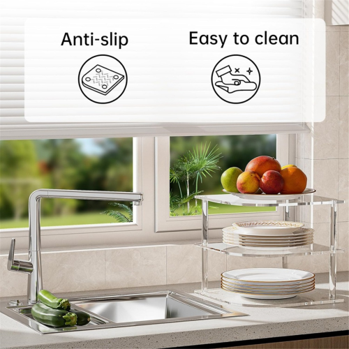 3-Tier Corner Shelf Counter and Cabinet Organizer 2