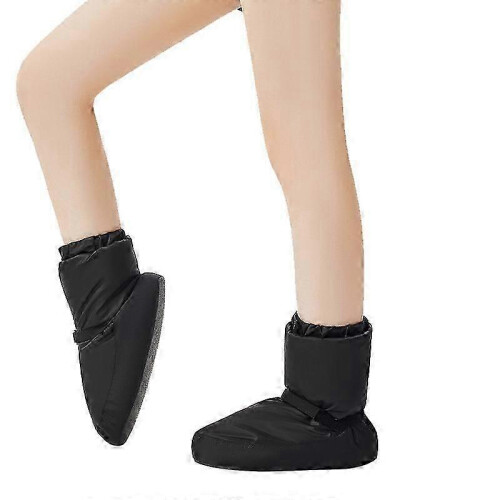 (Black, S) Womens Girls Warm Up Bootie Dance Shoe 1