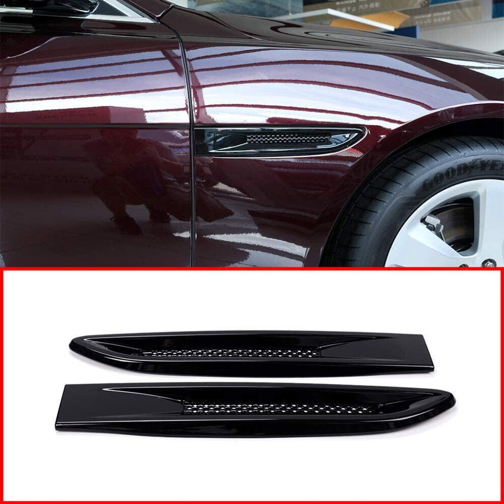 Yiwang Abs Chrome Side Fender Air Vent Outlet Cover Trim For Jaguar Xf Xe Fpace X761 Accessories Set Of 2Pcs (Gloss ) Black 154052877605