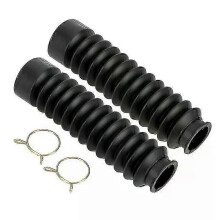 2pcs Universal Fork Bellows Front Black Motorcycle Rubber Front Fork Cover Dust Gaiters Boots Waterproof Durable