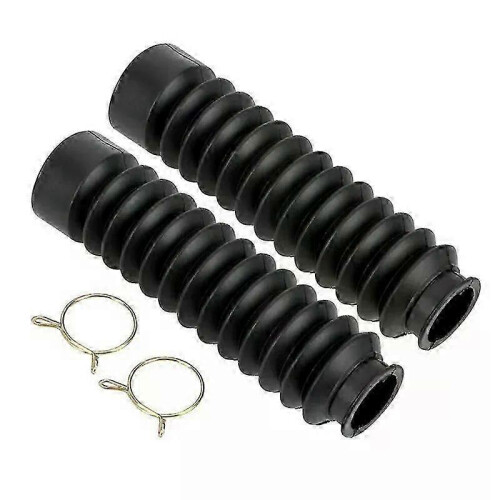 2pcs Universal Fork Bellows Front Black Motorcycle Rubber Front Fork Cover Dust Gaiters Boots Waterproof Durable