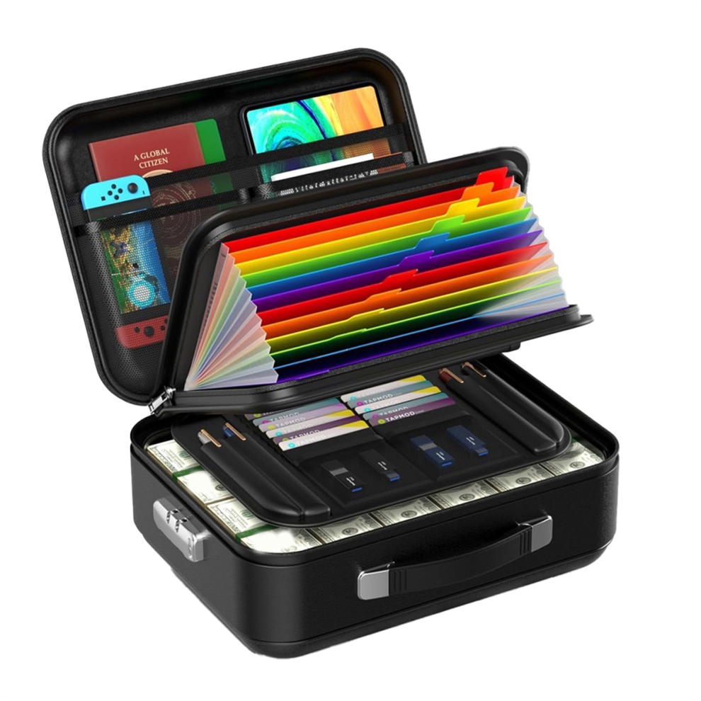 Fireproof Document Box With Combination Lock,Water Hard Case Safe Box 4853102508020