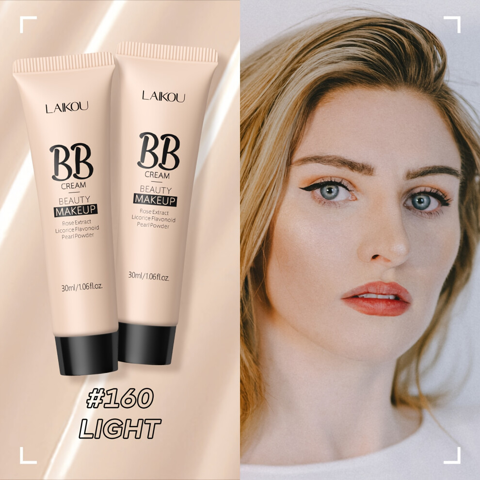 (#160 Light - 2pcs) Buy 1 Take 1-Long Wearing BB Cream 30ml/1.06fl.oz., Waterproof Hide Pores Concealer Make Up, Cover Blemishes Make Up Cream For Women
