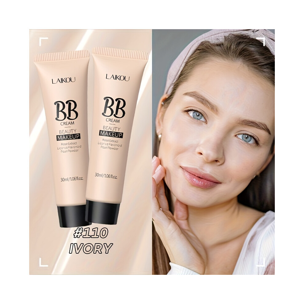 (#110 Ivory - 2pcs) Buy 1 Take 1-Long Wearing BB Cream 30ml/1.06fl.oz., Waterproof Hide Pores Concealer Make Up, Cover Blemishes Make Up Cream For Wom