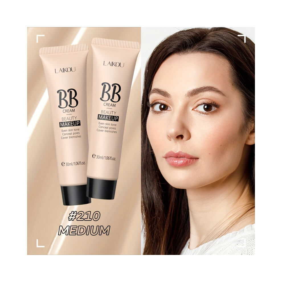 (#210 Medium - 2pcs) Buy 1 Take 1-Long Wearing BB Cream 30ml/1.06fl.oz., Waterproof Hide Pores Concealer Make Up, Cover Blemishes Make Up Cream For Wo