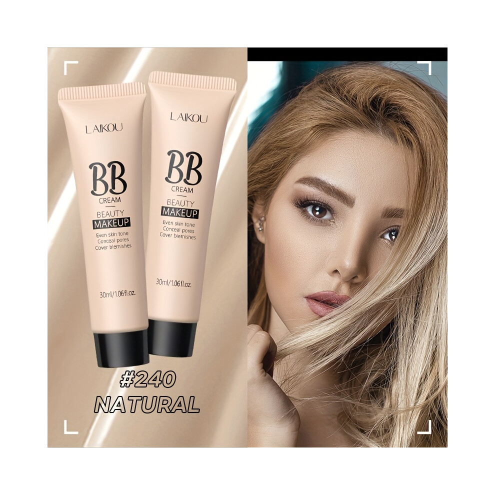 (#240 Natural - 2pcs) Buy 1 Take 1-Long Wearing BB Cream 30ml/1.06fl.oz., Waterproof Hide Pores Concealer Make Up, Cover Blemishes Make Up Cream For W