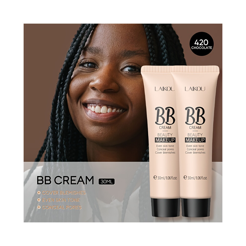 (#420 Chocolate - 2pcs) Buy 1 Take 1-Long Wearing BB Cream 30ml/1.06fl.oz., Waterproof Hide Pores Concealer Make Up, Cover Blemishes Make Up Cream For