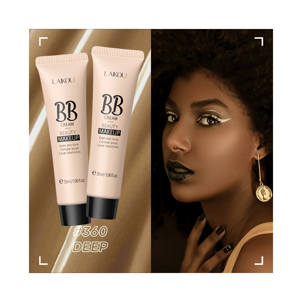 (#360 Deep - 2pcs) Buy 1 Take 1-Long Wearing BB Cream 30ml/1.06fl.oz., Waterproof Hide Pores Concealer Make Up, Cover Blemishes Make Up Cream For Wome