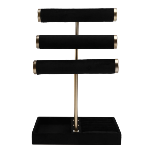 Présentoir à Bracelets 3 Rouleaux – Velours Noir Résistant, élégant Et Pratique