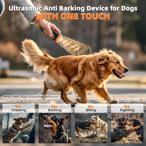 Dog Bark Deterrent Device, Ultrasonic Anti Barking Device Rechargeable, Stops Bad Behavior 1