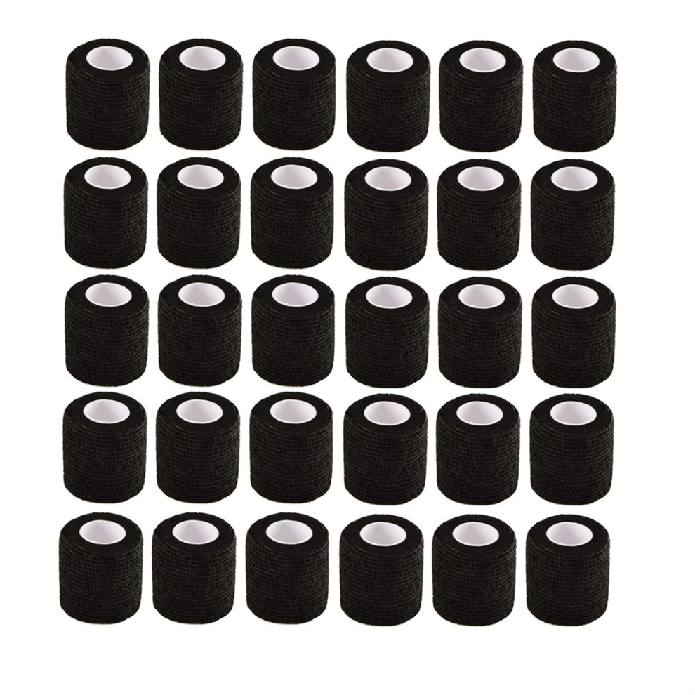 Markenlos Black 30Pcs Elastic Self-Adhesive Bandage 5 Cm Fixed Elastic Bandage