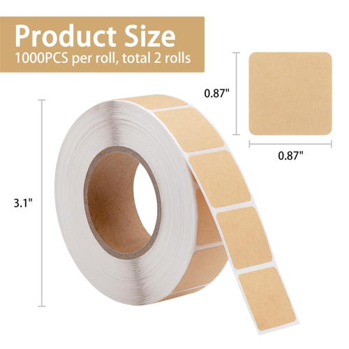 4000 peças de fita adesiva de 0,87 polegadas, design de rolo portátil 1